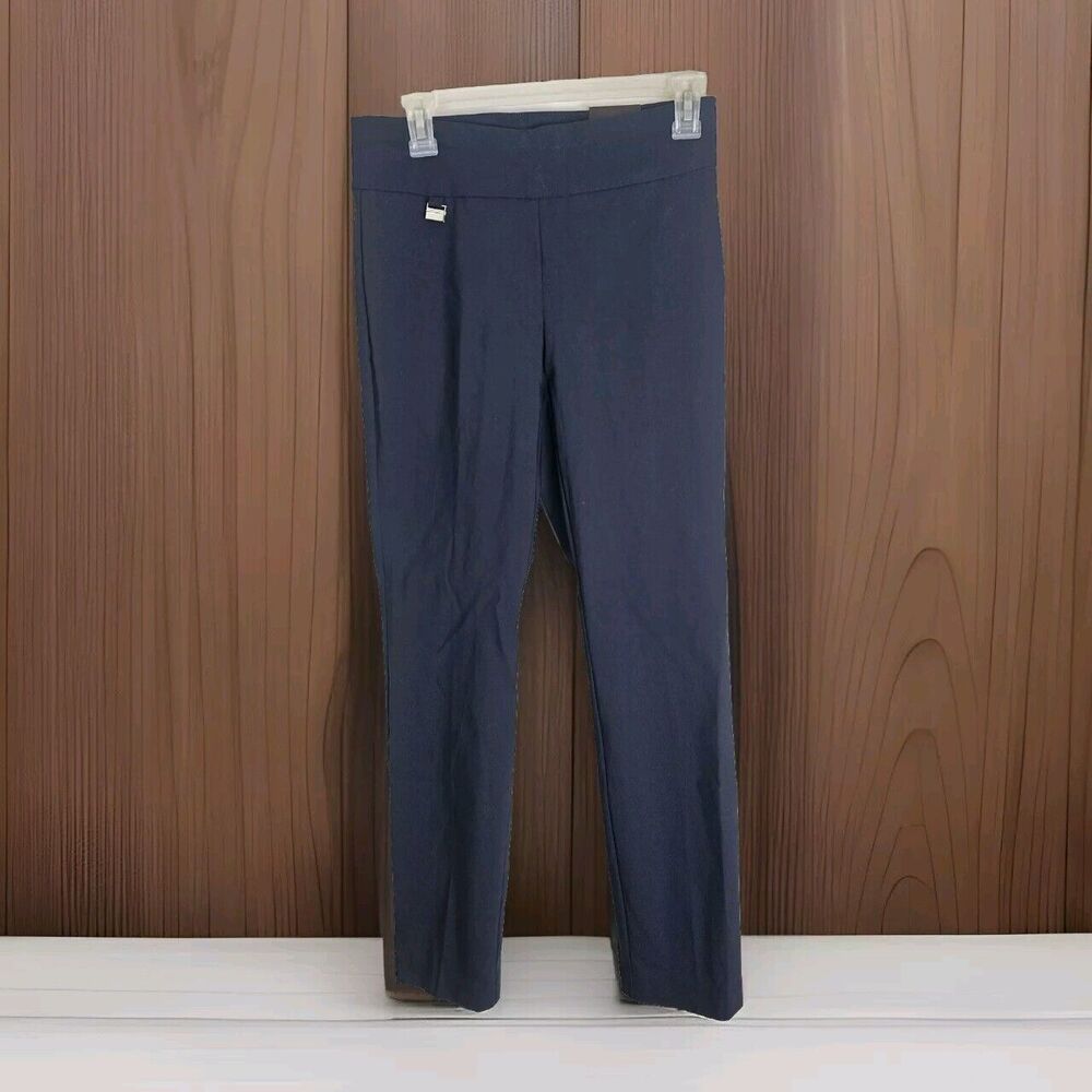 Alfani Pants Women 2 Short Navy Blue Skinny Pull On Tummy Control 28X27 Stretch